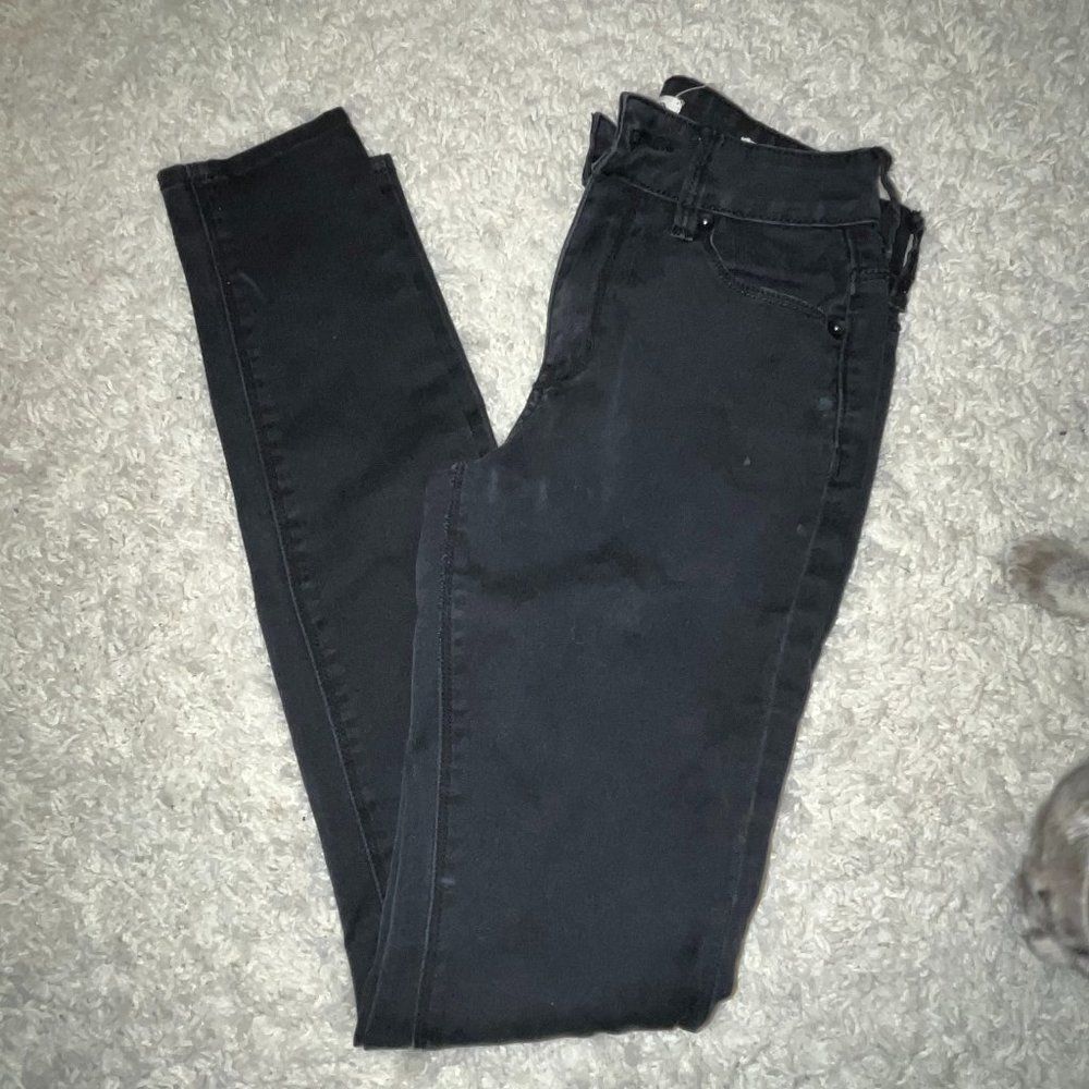 PacSun Bullhead highest rise skinniest black jeans size 0